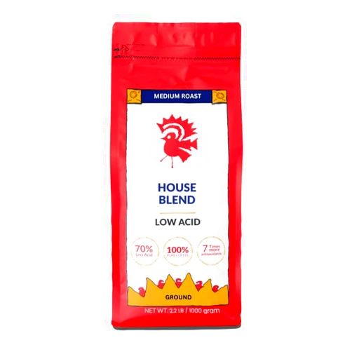 Puroast Coffee Puroast Low Acid Coffee Ground | House Blend Ground | Medium Roast | High Antioxidants & High pH |No Bitter Aftertaste | Reduced Heartburn & GERD | Suitable for Cold Brew - 2.2 LB