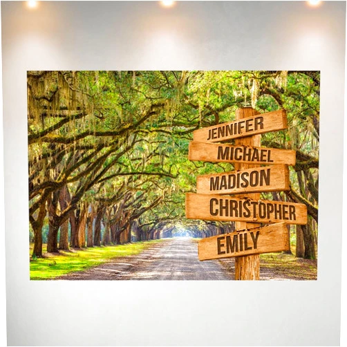 Generic Vintage Date Of Birth Street Sign Canvas, Personalized Family Name Signs, Multi-Name Custom Canvas Gift