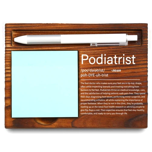 VYNWPDFLI Podiatrist Appreciation Gift – Foot Care Specialist Desk Decor, Medical Office Organizer, Engraved Doctor Quote, Wooden Sticky Note Holder,LQQ108
