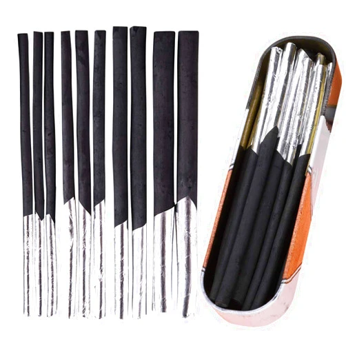 IEasey Willow Vine Charcoal Stick Soft Artist Charcoal Medium for Drawing Sketching Shading Art Supplier Gift, 4 Sizes, Pack of 10 in Metal Pencil Case
