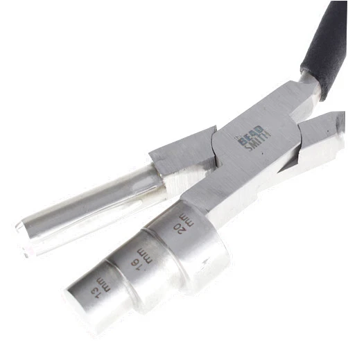 The Beadsmith Big Wrapper Pliers – Multi-Step Wrapping Tool –13, 16 & 20mm barrels - 7 Inches Long, 1.25” Stainless Steel Jaws, Cushioned Grips – Use to Shape Rings and Make Consistent Sized Loops …