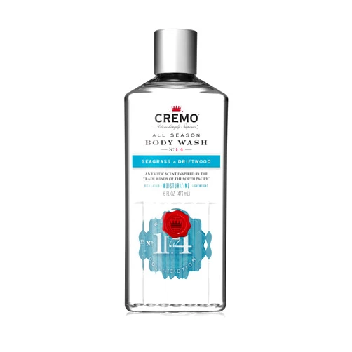 Cremo Rich-Lathering Seagrass & Driftwood Body Wash for Men, A Coastal Scent with Notes of Sea Salt, Seagrass and Driftwood, 16 Fl Oz
