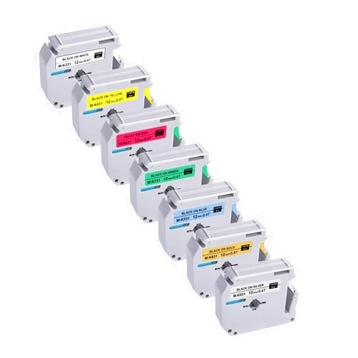 BEYONDTEK M Tape Work for PT-65 PT-70 PT-70BM PT-M95 Replace with Brother P Touch M Tape 12mm 0.47 Colors for M-K231s/M-431/M-531/M-631/M-731/M-831/M-931s with Label Maker PT-45 PT-80 PT-90 8m 26.2ft
