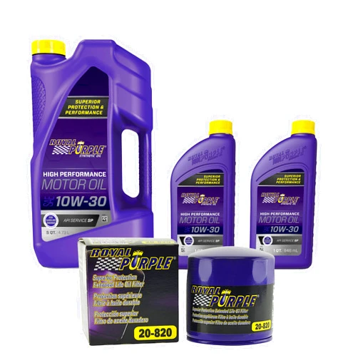 Royal Purple SAE 10W-30 Synthetic Motor Oil – 7 quarts and a Royal Purple 20-820 Extended Life Premium Oil Filter