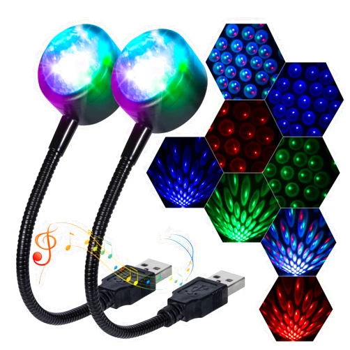 LuxLumin Car Roof Lights, USB Star Projector Night Light, Adjustable Interior Lights, Portable LED Lights 4 Colors& 9 Functional Modes Star Lights for Decor,Ceiling, Bedroom,Party,2 Packs
