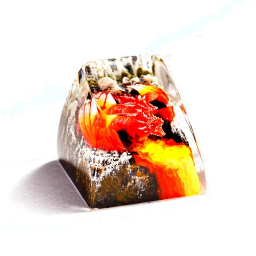 DATKEY Dragon Resin OEM SA Profile Key Cap, Dragon keycap Custom Color Dragon RGB Keyboard Cherry MX Mechanical Gaming Most Keyboard SA Gift for Dad Man Parent (1 FBA Red Dragon)