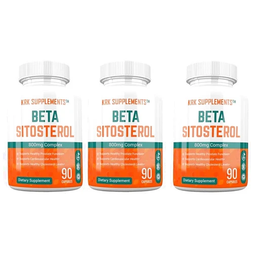 KRK SUPPLEMENTS 3 Bottles Beta Sitosterol 800mg Per Serving 270 Total Capsules Prostate Support