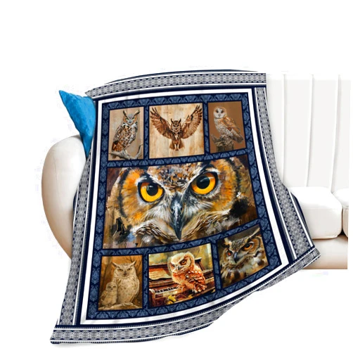 Uphomart Owl Blanket Blanket Owls Throw Blanket Cozy Fleece Flannel Bedding Owl Gifts for Women Men Boys Girls Lovers Adults Lovers Stuff Plush for Couch Sofa Bed Room Decor 40