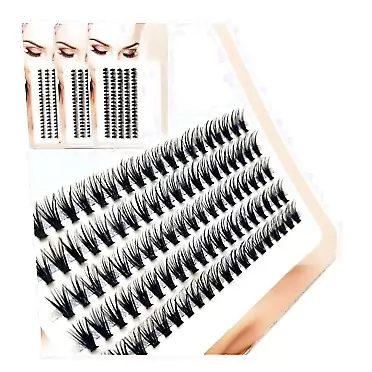 Anomidry laubess cluster lashes 100Pcs High Tip Curl Stereo Multi-Layer Extension DIY False Eyelash Cluster, 20D-40D Reusable (8-16mm) (Color : 40D, Size : 8mm)