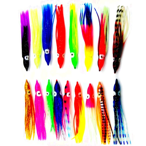 Furtacol 18cm Soft Trolling Bait Fishing Lures Squid Skirt Fishing Octopus Skirts for Saltwater Tackle