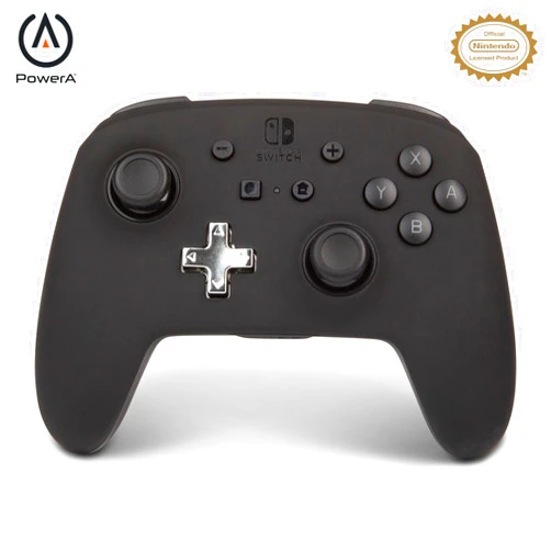 PowerA Enhanced Nintendo Switch Controller Wireless - Black, Rechargeable Pro Controller for Switch, Immersive Motion Control and Advanced Gaming Buttons