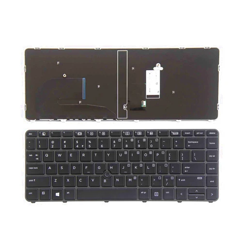 KbsPro Without Backlit Keyboard for HP EliteBook 840 G3, 840 G4, 745 G3, 745 G4, ZBook 14u G4 US Layout NOT Backlight with Pointer Gray Frame