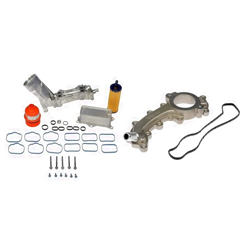 Dorman 926-959 Patented Upgraded Aluminum Engine Oil Filter Housing & 902-3102HP Engine Coolant Crossover Pipe Compatible with Select Models (OE FIX)