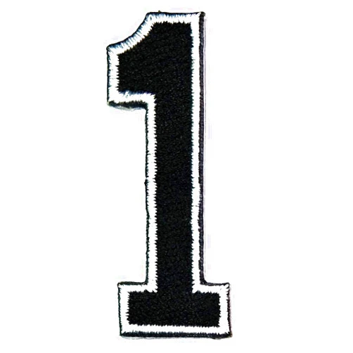 Rareeasy Number 0-9 patch Black Number 1 Patch Alphabet Letters 2 inches Patch Arabic Number one No.1 Letter school Number 0 to 9 Novelty Fashion for Hat Cap Polo Backpack Clothing Jacket T-Shirt DIY Embroidered Iron On Sew On