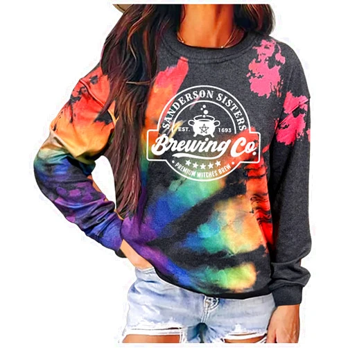 CHUNTIANRAN Halloween Sweatshirt for Women 1692 Salem Broom Co Pullover Sweatshirt Witch Lightweight Sweatshirt Outfit