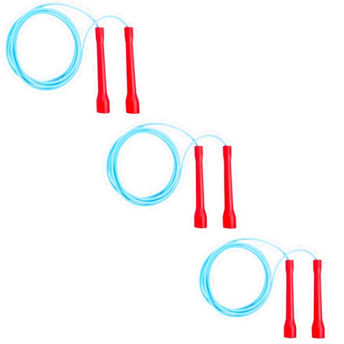 BuyJumpRopes Jump Rope for Kids - 3 Pack of PVC Licorice Skipping Rope with Unbreakable Handles - Durable and Adjustable Kids Jump Rope for Exercise, Fitness and Outdoor Playtime (7ft Length)…