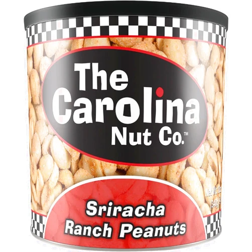 The Carolina Nut Company Sriracha Ranch Peanuts 12 Oz Can, Pack of 6