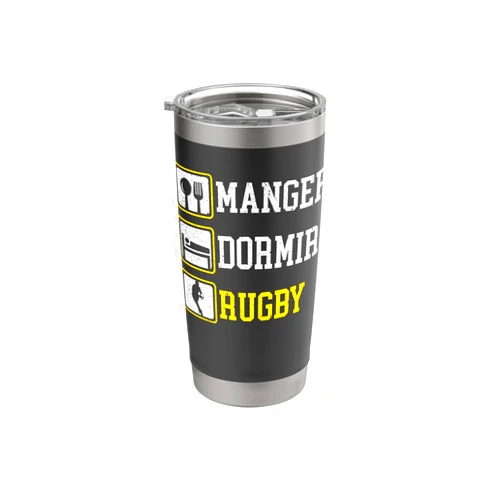 SteMi Vêtement Rugby Maillot Équipe France Rugby Eating Sleep Rugby Gift Jersey Rugby France Stainless Steel Insulated Tumbler