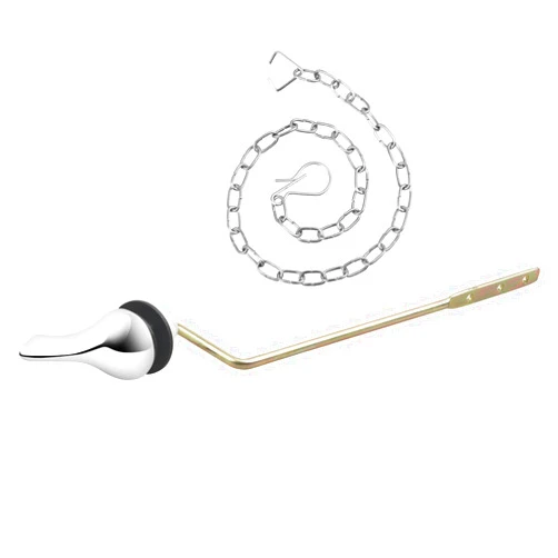 Opzour Toilet Handle Replacement Kit, Toilet Flush Handle with Stainless Steel Flapper Chains, Universal Toilet Lever for Most Side Mount Toilets, Chrome Finish Toilet Flush Lever