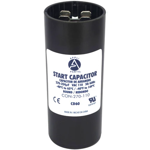 AP APPLI PARTS Appli Parts Motor Start Capacitor 300-360 Mfd (microfarads) uF 110-125 VAC Universal fit for Electric Motor Applications 1-7/16 in Wide 3-3/8 in Height CON-300-110