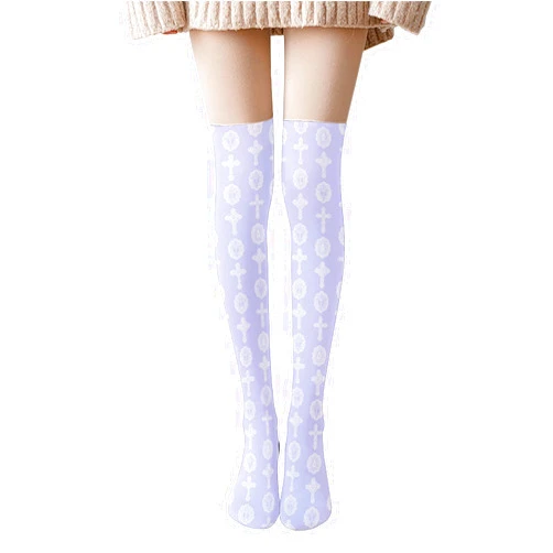 QSND Anime Lolita Thigh High Stockings Kawaii Cute Animal 3D Print Over Knee Socks