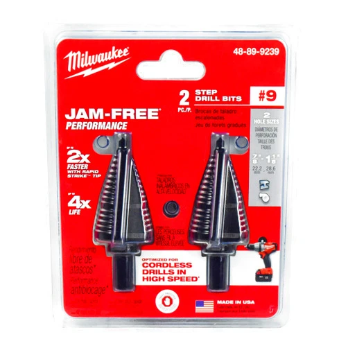 MILWAUKEE'S Electric Tool 48-89-9239 Step Drill Bit, 7/8-1-1/8 Hole