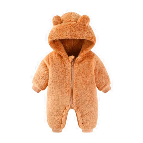 UVIPC Baby Newborn Bear Fleece Snowsuit Winter Coat Warm Hooded Jumpsuit for Baby boy girl