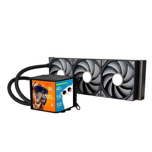 TRYX Panorama 360 360mm AIO 6.5'' AMOLED Curved Screen 3D Anamorphic Effect Display Customizable AIO Cooler 360mm 8th Gen Asetek Pump 320w TDP with ROTA PRO 120mm Fan LGA 1851/1700/1200/115X AM5/AM4