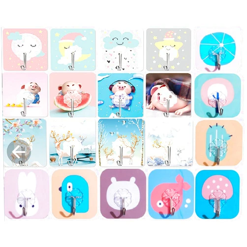 CADOES Wall Hooks for Hanging 22lb(Max) Heavy Duty Self Adhesive Hooks 20 Pack Transparent Sticky Hooks for Keys Bathroom Shower Outdoor Kitchen Door Home Improvement Utility Hooks