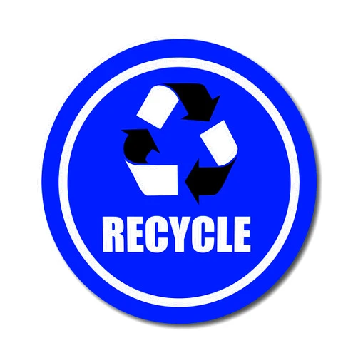 5S Signs Recycle Circular Peel-and-Stick Floor Sign 12” x 12”