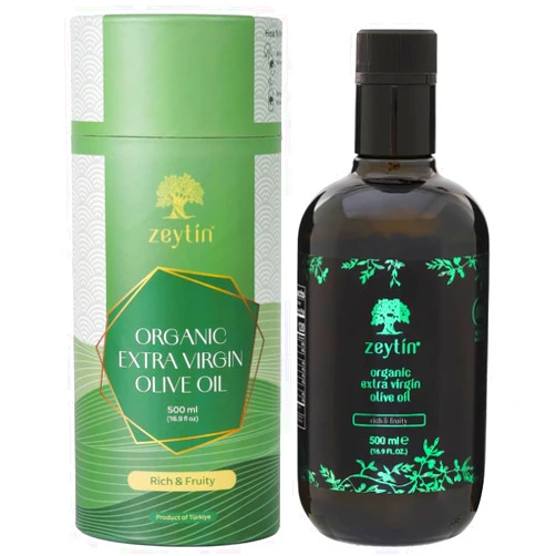 Zeytin Olive Oil Extra Virgin - GOLD MEDAL & Early Harvest - Fresh 2024 Harvest, Bottled in May 2024 - New Luxury Packaging - Vegan, Keto & Cold Pressed - Rich & Fruity (16.9fl oz - 1 Pack)