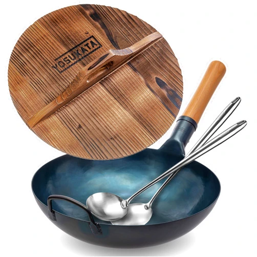 YOSUKATA Flat Bottom Wok Pan - 13.5