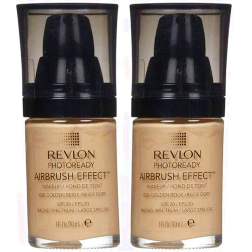 REVLON (Pack 2) Revlon PhotoReady Airbrush Effect Makeup, 008, Golden Beige