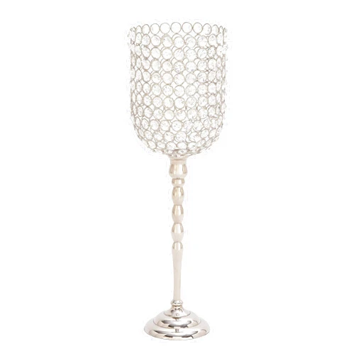 Deco 79 Aluminum Metal Hurricane Lamp Single Candle , 6