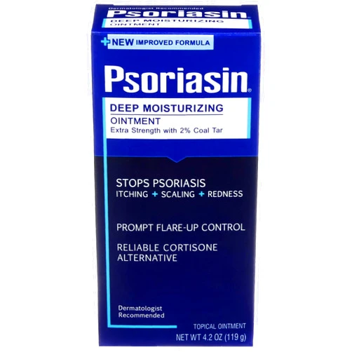 Psoriasin Deep Moisturizing Ointment - 2% Coal Tar - Stops Psoriasis Itching, Scaling, Redness - 4.2 oz