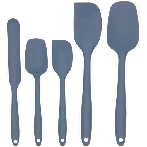 Cooptop Silicone Spatula Set - Rubber Spatula - 600°F Heat Resistant Baking Spoon & Spatulas (Dark Grey)