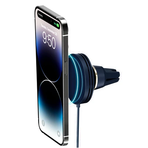 iOttie Velox Mini MagSafe Compatible Air Vent Car Mount in Midnight Blue with Wireless Charging. Compatible with MagSafe iPhones Including iPhone 12/13/14 Series (Car Charger Not Included)