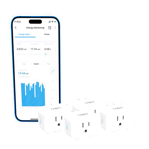 Tapo TP-Link Tapo Wi-Fi Smart Plug, 𝗘𝗻𝗲𝗿𝗴𝘆 𝗠𝗼𝗻𝗶𝘁𝗼𝗿𝗶𝗻𝗴, Compatible with Alexa & Google Home & Samsung SmartThings, Timer, 15A/1800W Max, ETL Certified, 2.4G Wi-Fi Only, Tapo P115(4-Pack)