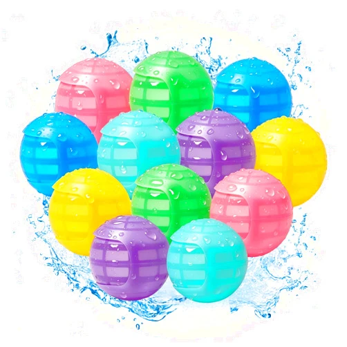Sougiri Reusable Water Balloons 12Pcs Self-Sealing Refillable Water Balloons，Pool Toys for Kids Ages 4-14, Outdoor Summer Pool Beach Water Toys Refillable Used for Water Fight Game