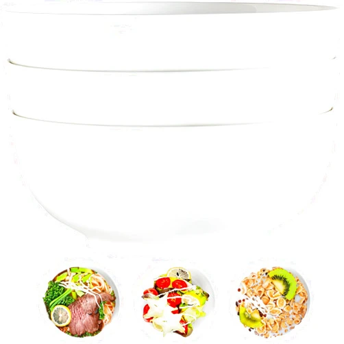 Yuanlity 60 oz Large Soup, Ramen, Pho, Noodle, and Salad Bowl Set of 3, 8 in White Ceramic Bowls, Versatile & Microwave Safe