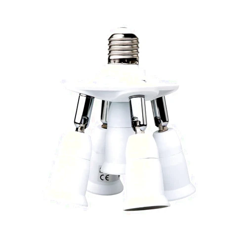 8T8 5 in 1 E26 Light Bulb Socket Splitter Converter Adapter 360 Degree Adjustable I Stardand LED Lamp Base Holder, Each Port 60 Watt, Total 300 Watt