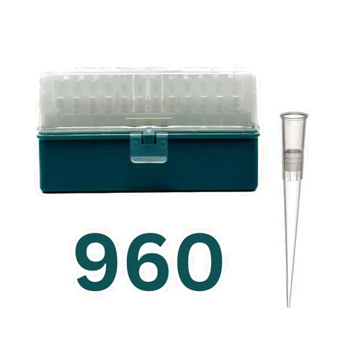Lab Genome 200 µL Universal Pipette Tips Low Retention, Filter non Sterile PP, High Grade Resin, Racked Tips in a Box, 96 Tips per Rack, D (Nase), R (Nase), P (yrogen), Free, (Pack of 960 Tips),Clear