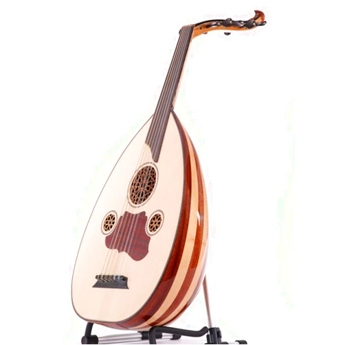 Ethnic Musical Turkish Oud made of Superb Walnut & Maple Wood, with Ebony pegs, Kurschner strings and great sound, with picks & case