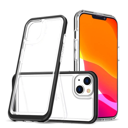 NamHam iPhone 14 6.1 Inch Case,Crystal Clear TPU Cover+Hard PC Bumper,Hybrid PC+TPU Soft Grip Matte Finish Military Grade Shockproof Protective Phone Case for Apple iPhone 13 6.1