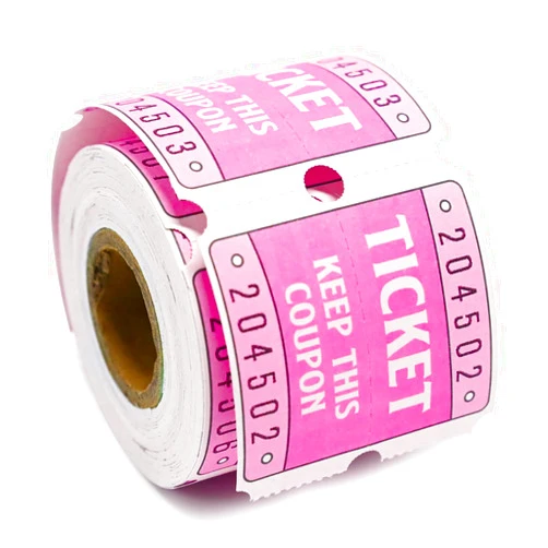 DGBDPACK 250 Raffle Tickets, 50/50 Double Roll Tickets for Raffles, Carnival, Door Prizes and Class Reward (Pink)