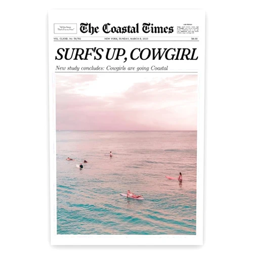 JQZylvtix Coast Fashion Cowgirl Wall Art Decor, Canvas Newspaper Vintage Print, New York Surfer News, Coast Print Western Vintage Bar Cart for Home Living Room12x18in Unframed, style-2