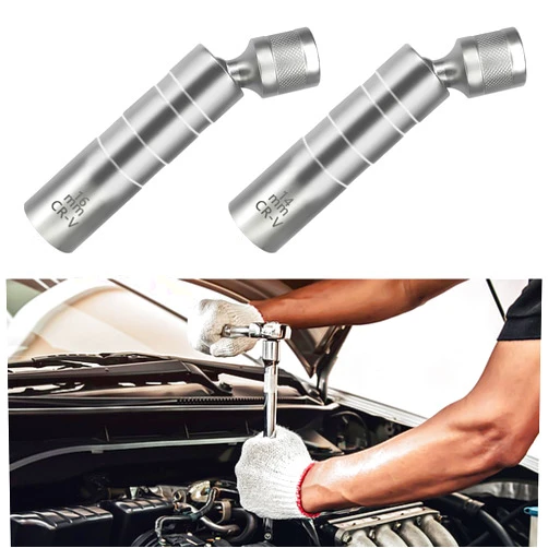 Hirificing Spark Plug Socket 14mm&16mm Magnetic Swivel Thin Wall Spark Plug Socket Set 3/8 Inch Drive 12-Point Standard 360-Degree Rotation Spark Plug Removal Tool