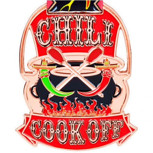 Prestige Palace Awards Chili Cook Off Premium Trophy Medals for Award Ceremony, Available 1st Place Gold, 2nd Place Silver, 3rd Place Bronze Positions - SOLD SEPARATELY