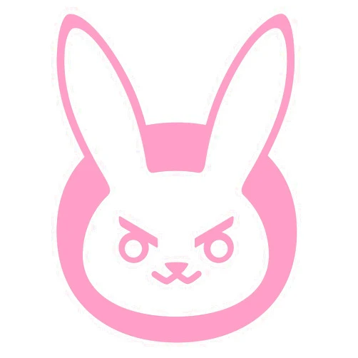 FAVFOUR INC D-VA Bunny Logo Vinyl Stickers Symbol 5.5