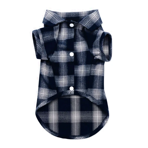 Koneseve Dog Shirt, Plaid Polo Clothes, Cat Puppy Grid Adorable Wearing Stylish Cozy Halloween,Christmas Costumes, Blue, XS/Extra Small